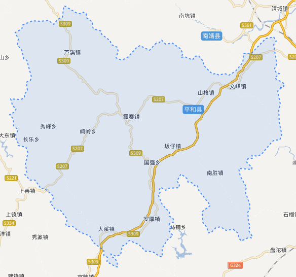 平和县地图各乡镇图片