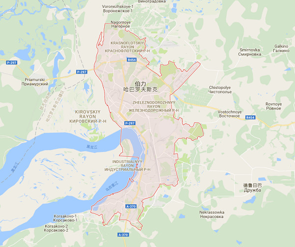 哈巴罗夫斯克边疆地图图片